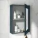 Inky Blue Mirror Cabinet 700x500mm - Brushed Brass Accents