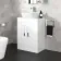 Avon Gloss White Vanity with Marble Top & Curved Counter Top Basin 600mm