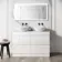 Trent Gloss White Double Vanity Drawer with Marble Top & Oval Counter Top Basin 1200mm