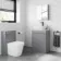 Trent Stone Grey Vanity with Marble Top & Curved Counter Top Basin 600mm