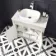 Bermuda Chalk White Vanity with Marble Top & Curved Counter Top Basin 800mm