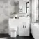 Avon & Trent Gloss White Slimline Back To Wall Unit and Miami Toilet