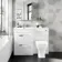 Avon Gloss White Combination Basin Drawer and Atlanta Toilet 1100mm - Left Handed