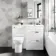 Avon Gloss White Combination Basin Drawer and Aruba Toilet 1100mm - Right Handed
