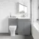 Trent Stone Grey Combination Vanity Basin and Atlanta Toilet 1100mm - Right Handed