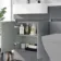 Foster Stone Grey Basin Vanity With Back To Wall Unit 1200mm - Left Handed