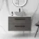 Elba Charcoal Elm Wall Hung Drawer 800mm Excludes Counter Top Basin - Black Accents