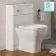Curved Gloss White Slimline Back To Wall Unit and Atlanta Toilet