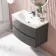 Bali Tungsten Grey Wall Hung Basin Drawer Vanity 800mm