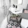Quartz Stone Grey Combination Vanity Basin and Denver Toilet 1150mm - Black Accents