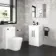 Avon Gloss White Basin Vanity 500mm - Black Accents