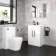 Avon Gloss White Basin Vanity 600mm - Black Accents