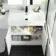 Avon Gloss White Basin Vanity and Back To Wall Unit 1300mm - Black Accents