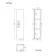 Avon Stone Grey Wall Hung Tall Cabinet Unit 1200x300mm - Black Accents