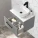 Avon Stone Grey Wall Hung Drawer Vanity with Marble Top & Curved Counter Top Basin 600mm - Black Accents