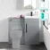 Avon Stone Grey Basin Vanity and Back To Wall Unit 950mm - Black Accents