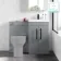Avon Stone Grey Basin Vanity and Back To Wall Unit 1000mm - Black Accents