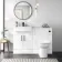 Harper Gloss White Combination Vanity Basin and Aruba Toilet 1200mm - Black Accents