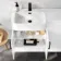 Harper Gloss White Combination Vanity Basin and Aruba Toilet 1200mm - Black Accents - Left Handed