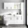 Harper Gloss White Combination Vanity Basin and Aruba Toilet 1500mm - Black Accents