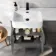 Harper Charcoal Elm Combination Vanity Basin and Aruba Toilet 1200mm - Black Accents - Left Handed