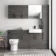 Harper Charcoal Elm Combination Vanity Basin and Miami Toilet 1500mm - Black Accents
