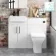 Harper Gloss White Combination Vanity Basin with Marble Top & Atlanta Toilet 1000mm - Black Accents