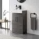 Harper Charcoal Elm Vanity with Semi Recessed Basin 500mm - Black Accents