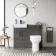 Harper Charcoal Elm Vanity with Semi Recessed Basin 500mm - Black Accents
