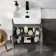 Harper Charcoal Elm Combination Vanity Basin with Marble Top & Aruba Toilet 1000mm - Black Accents