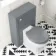 Bermuda Dove Grey Combination Vanity Basin and Hudson Toilet with Wooden Seat 1000mm