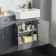 Monaco Dove Grey Combination Vanity Traditional Basin with Marble Top & Hudson Toilet with Wooden Seat 1500mm