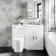 Avon Gloss White Combination Vanity Basin and Boston Toilet 1100mm - Right Handed