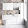 Harper Gloss White Combination Vanity Basin with Marble Top & Boston Toilet 1500mm