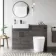Harper Charcoal Elm Combination Vanity Basin and Boston Toilet 1200mm - Black Accents