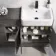 Harper Charcoal Elm Combination Vanity Basin and Boston Toilet 1500mm - Black Accents