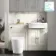 Monaco Chalk White Combination Vanity Traditional Basin with Marble Top & Boston Toilet 1200mm