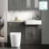 Monaco Graphite Grey Combination Vanity Basin with Marble Top & Boston Toilet 1200mm