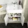 Monaco Chalk White Combination Vanity Basin with Marble Top and Hudson Toilet with Wooden Seat 1500mm