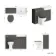 Monaco Graphite Grey Combination Vanity Traditional Basin and Hudson Toilet with Wooden Seat 1200mm