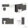 Monaco Graphite Grey Combination Vanity Traditional Basin and Hudson Toilet with Wooden Seat 1500mm