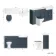 Monaco Inky Blue Combination Vanity Basin with Marble Top and Hudson Toilet with Wooden Seat 1500mm