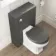 Bermuda Traditional Graphite Grey Slimline Back To Wall Unit and Hudson Toilet with Wooden Seat