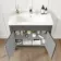 Bermuda Graphite Grey Combination Vanity Basin and Hudson Toilet with Wooden Seat 1300mm
