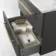Elba Graphite Grey Wall Hung Drawer Vanity with Marble Top & Curved Counter Top Basin 600mm - Brushed Brass Accents