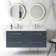 Elba Inky Blue Wall Hung Double Basin Drawer Vanity 1200mm - Brushed Brass Accents