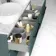 Elba Midnight Green Double Wall Hung Drawer Vanity with Marble Top & Oval Basin 1200mm - Black Accents