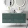 Elba Midnight Green Double Wall Hung Drawer Vanity with Marble Top & Oval Basin 1200mm - Brushed Brass Accents