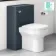 Corsica Curved Inky Blue Slimline Back To Wall Unit and Denver Toilet