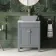 Bermuda Dove Grey Cabinet with Marble Top 600mm Excludes Counter Top Basin - Brushed Brass Accents